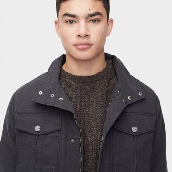 UGG COHEN WAXED COTTON JACKET -OFF BLACK - SIZE M -NWT - Picture 2 of 10